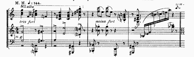 First bars of Stravinskys Piano Rag